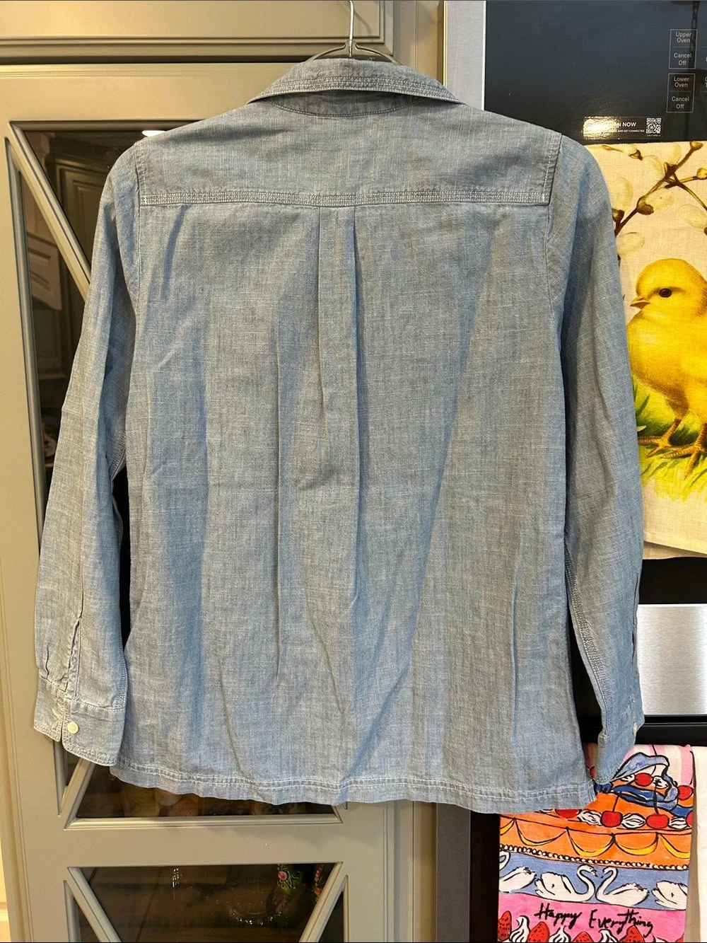 J. Crew Light Blue Denim Cotton Chambray Popover Shirt XS